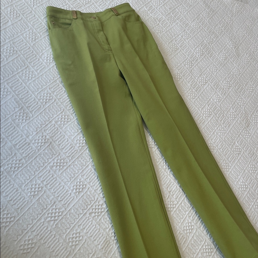 St. John jeans Pants green gold metal Embelished - Picture 4 of 16